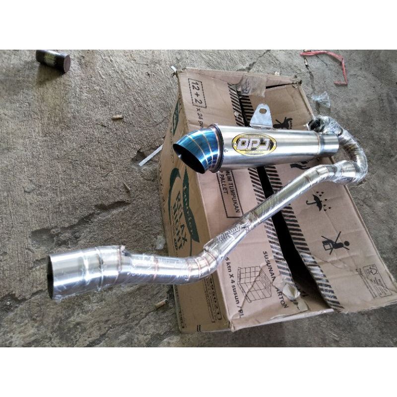 Knalpot DPJ Keong corong blue For KLX D-Tracker dan CRF kolong atas d50