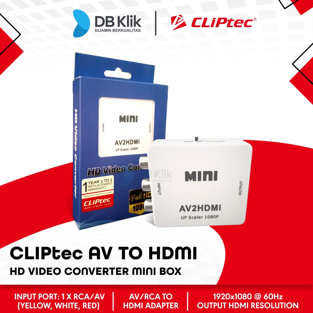 Converter CLIPtec Mini Box CL-CV RH AV TO HDMI FHD 1080P