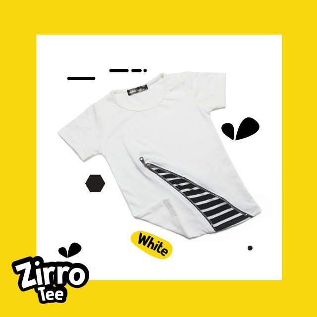 Kaos Atasan Anak Laki Salur Zirro Tee White