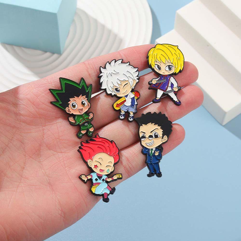 Agustina Anime HUNTERxHUNTER Karakter Klasik Kartun Lucu Aksesoris Perhiasan GON Kurapika Lencana Pin Killua Enamel Pin