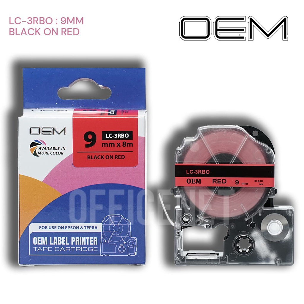 LABEL TAPE 9mm x 8m FOR USE ON EPSON LABELWORKS (OEM)