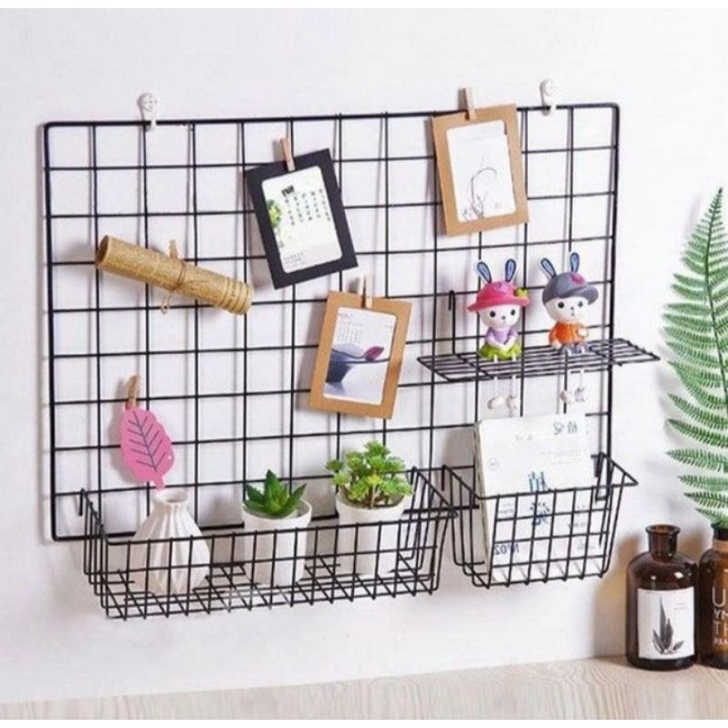WIRE GRID KAWAT RAM KERANJANG BESI WIRE MESH RAK BESI KAWAT DINDING RAK BUNGA
