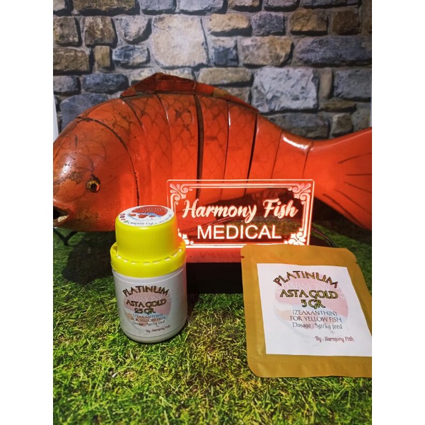 PLATINUM ASTA GOLD ZEAXANTHIN 5GR Vitamin Pigmen Kuning Yellow Cichlid Channa Maru Cupang Koki Koi