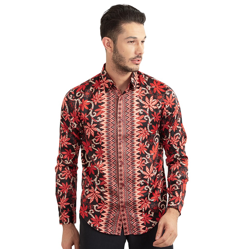 Batik Flike Store Couple Set Pria dan Wanita Red Maple