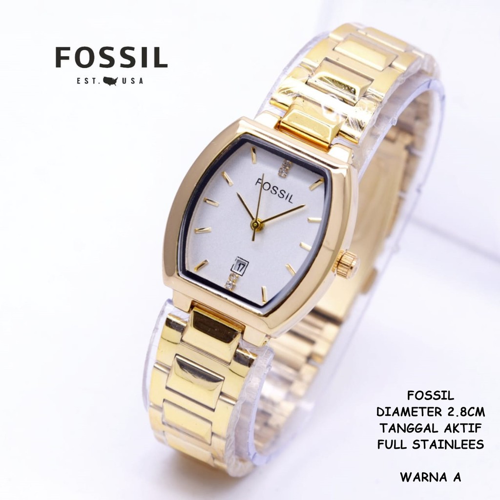 Jam Tangan Wanita/Cewek Fashion oval tanggal aktif rantai super full stainless