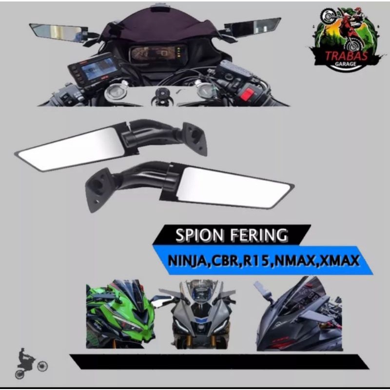 SPION WINGLET STEALTH MODEL RIZOMA F22 R ZX25R NINJA 250FI KARBU CBR R15 R25 NMAX NEW NMAX OLD UNIVERSAL SEMUA MOTOR SPION KAWASAKI ZX 10R / SPION WINGLET ZX25R / SPION FAIRING R25 R15 CBR250RR ZX636 - BAHAN PLASTIK ABS(TR496)