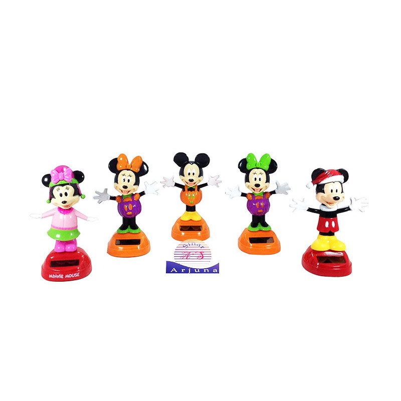 solar tenaga surya Mickey Mouse Minnie Mouse 12cm