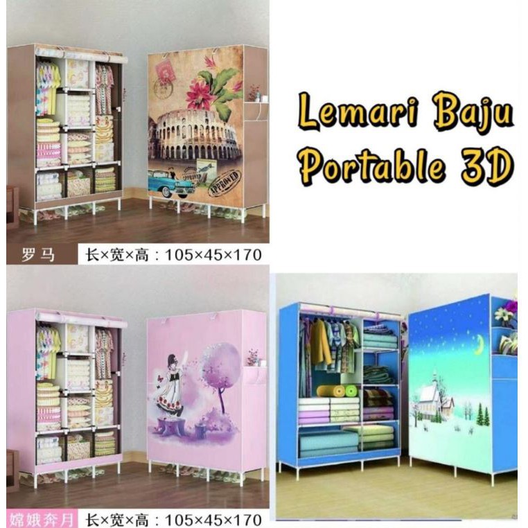 LEMARI BAJU PORTABLE BESAR  BIG CLOTH RACK