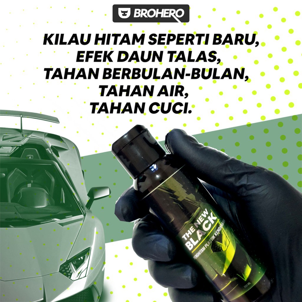 Penghitam Dashboard Permanen - Trim Restorer - Bonus Aplikator Pad &amp; Sarung Tangan By Brohero