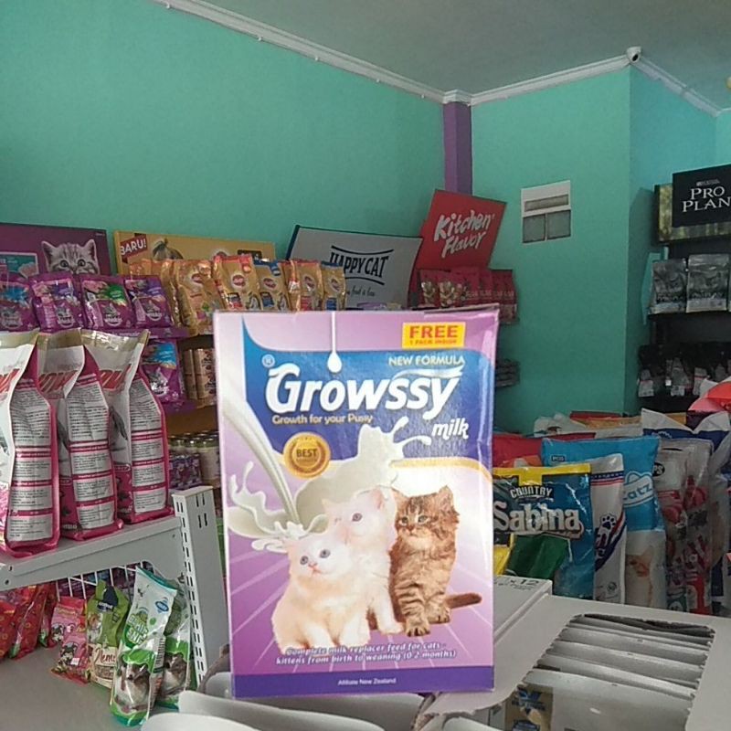 susu kucing growssy 1 bok isi 10 sachet free 1 price promo /susu kitten