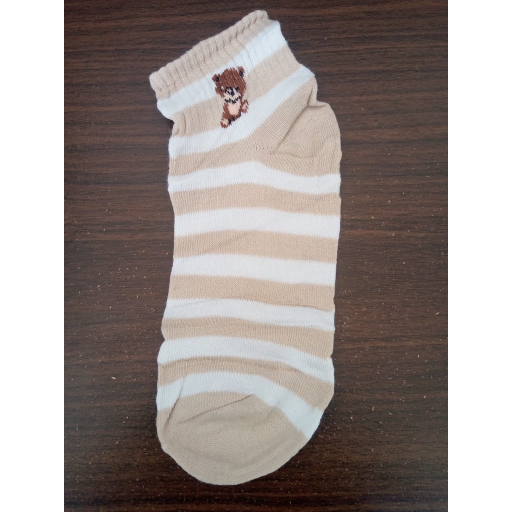 ♫ Megata ♫ A200 Kaos Kaki Wanita Motif Bear Kecil Kaoskaki Fashion Korea Women Sock Import