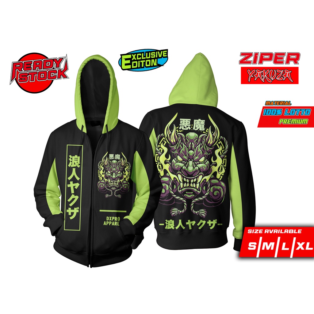 ZIPPER JAKET RACING PRO X YAKUZA DEMON DRAGON GREEN