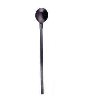 Spoon Straw Stainless BLACK 2 in 1 - SENDOK SEDOTAN 2 IN 1 STAINLESS