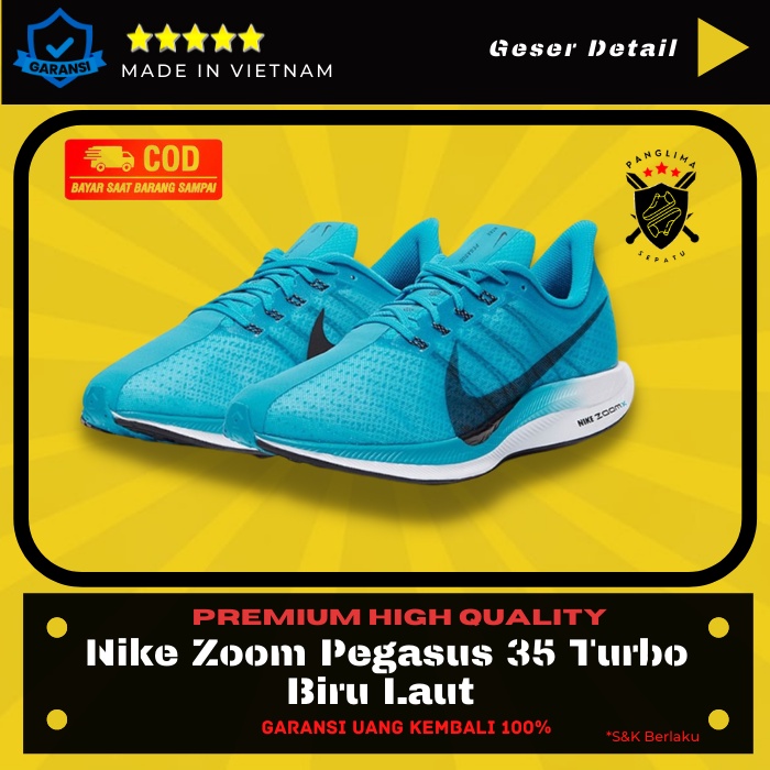 Sepatu Running Nike Pegasus Turbo Biru Laut Sneakers Olahraga Pria Wanita Premium Original