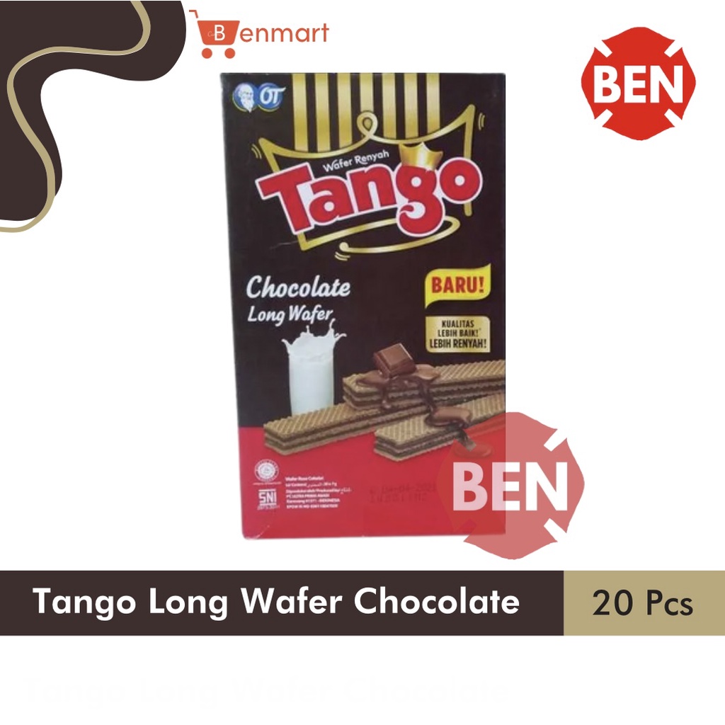 

Tango Long Wafer Chocolate 1 Pak Box 20 Pcs - Coklat Cokelat Kecil Dus