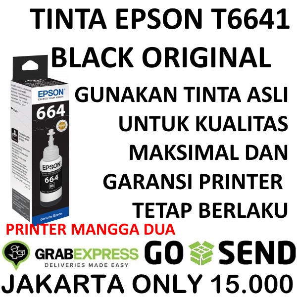 

s40dhts Epson T6641 Black Tinta Original - Hitam E57Dtgfe