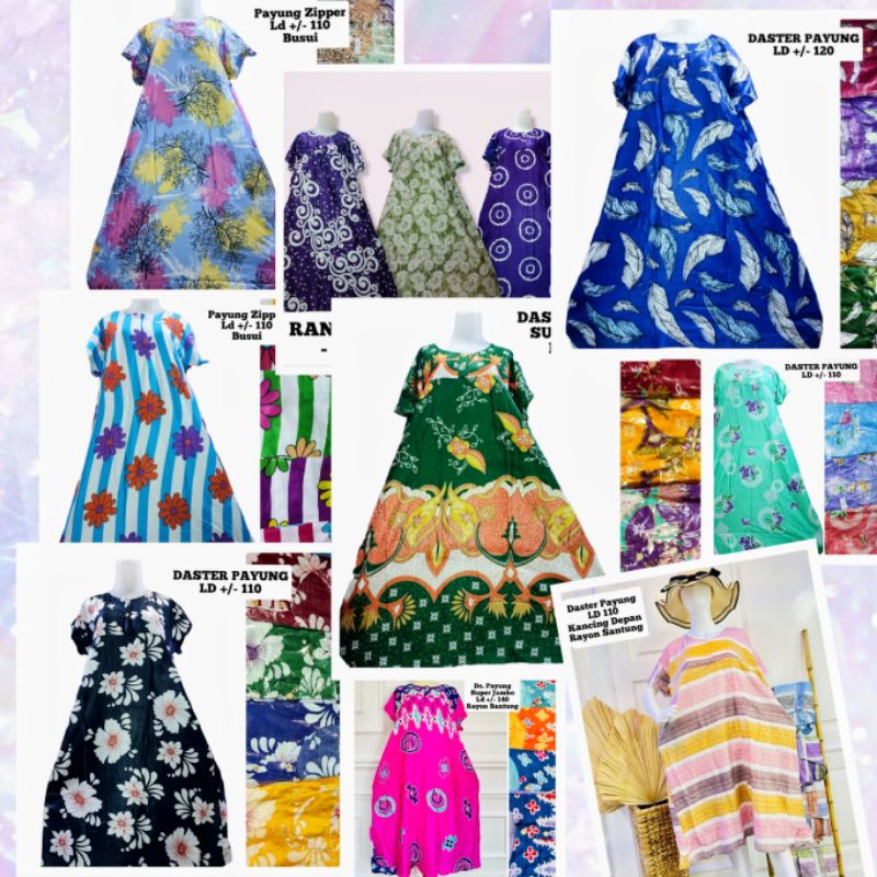 Daster Payung Busui Adem (bs Plh Motif) Dress Ibu Wanita Ecer Grosir Jumbo bayar ditempat murah klok