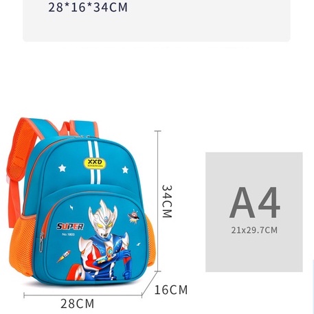 Tas IMPORT Ransel Anak laki-laki Paud Sekolah TK RA BA TPA Ransel Anak karakter  Ultraman Spiderman Captain america Tas TK anak Cowo pria laki