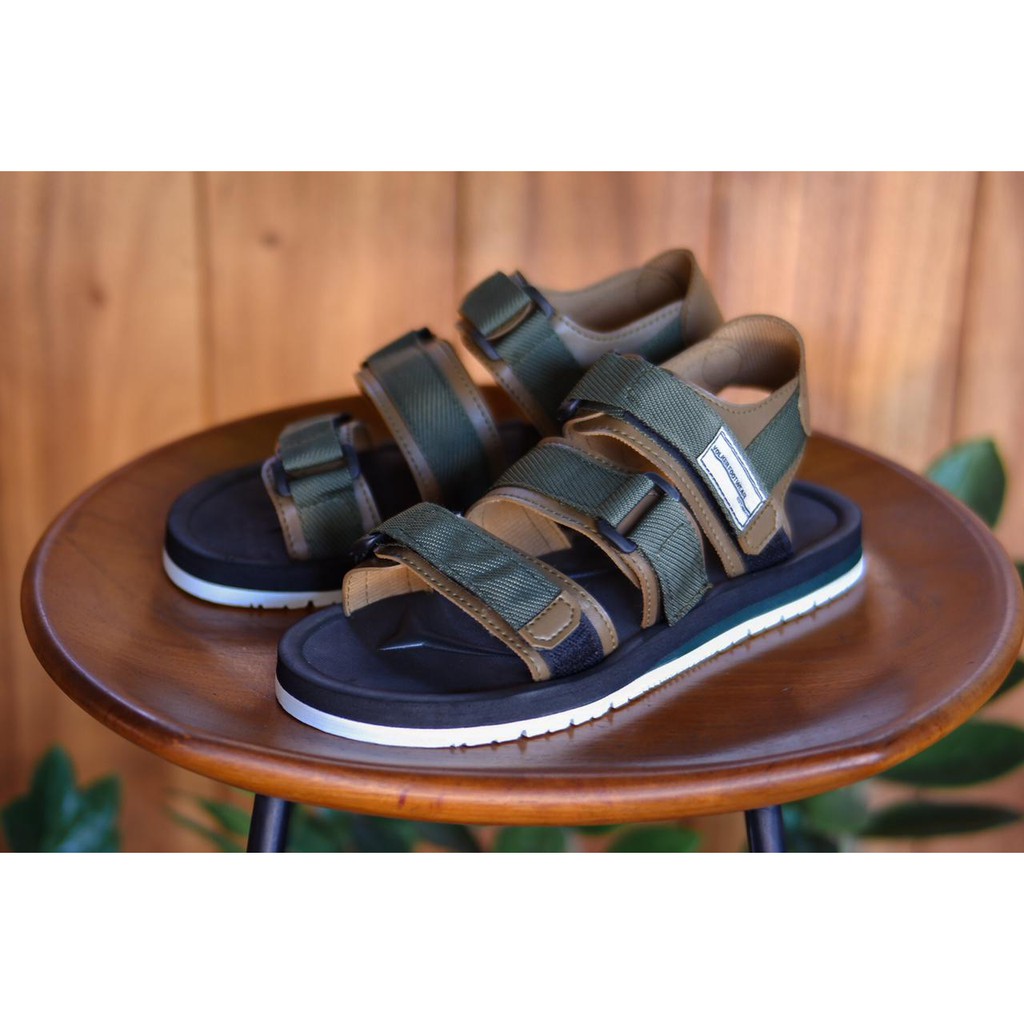 SANDAL KASUAL PRIA WANITA VOLKERFOOTWEAR STRAP 3 VLK ARMY CREAM BLACKSOLE