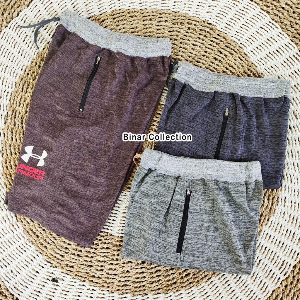 SHU 13- Celana pendek santai pria kolor rib rip zipper kombinasi laki laki kolor allsize cowok murah harian Jumbo