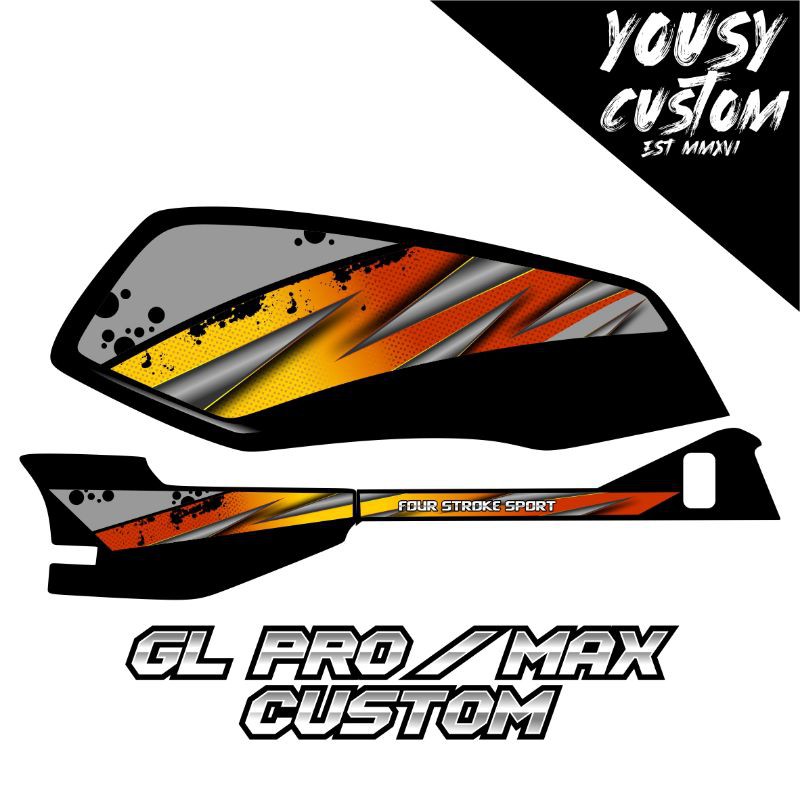 Striping GL PRO/MAX Custom Ritrama Hologram Cutting Laminasi Glossy
