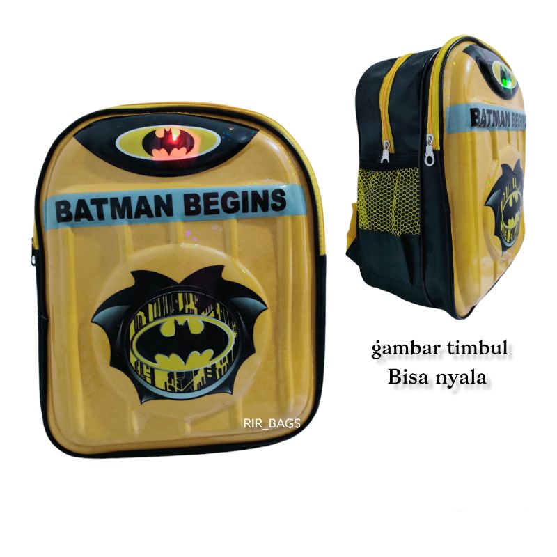 Tas sekolah anak bantman TK/Tas Batman TK LED/Tas anak Batman LED/Tas anak karakter Batman/Tas anak 
