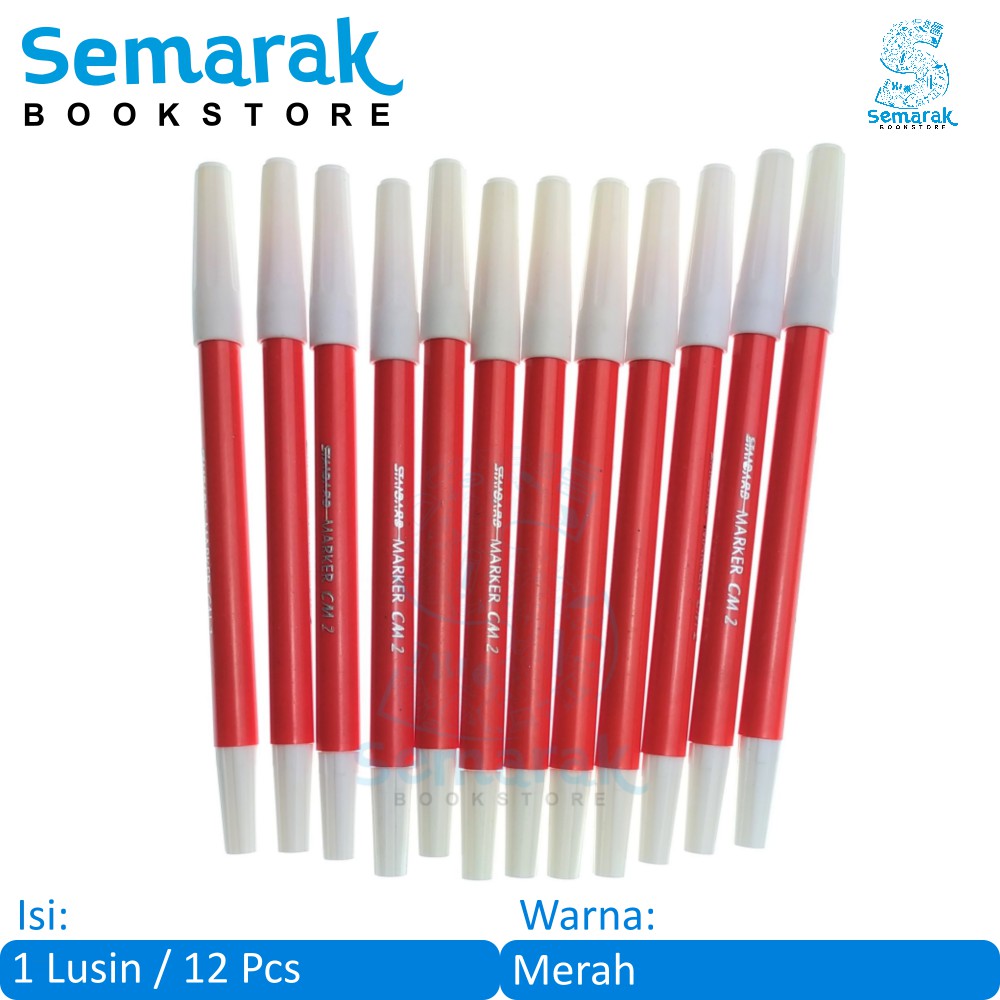 

Standard Marker CM 2 Spidol Warna - Merah [1 Lusin / 12 Pcs]