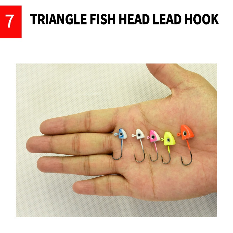 35 Pcs 2g-5g Colorful Fish Hook Lead Hook Multi-type Set 3D Eye Lead Hook