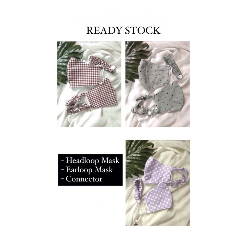 Masker Kain Katun Motif / Masker Headloop & Masker Earloop