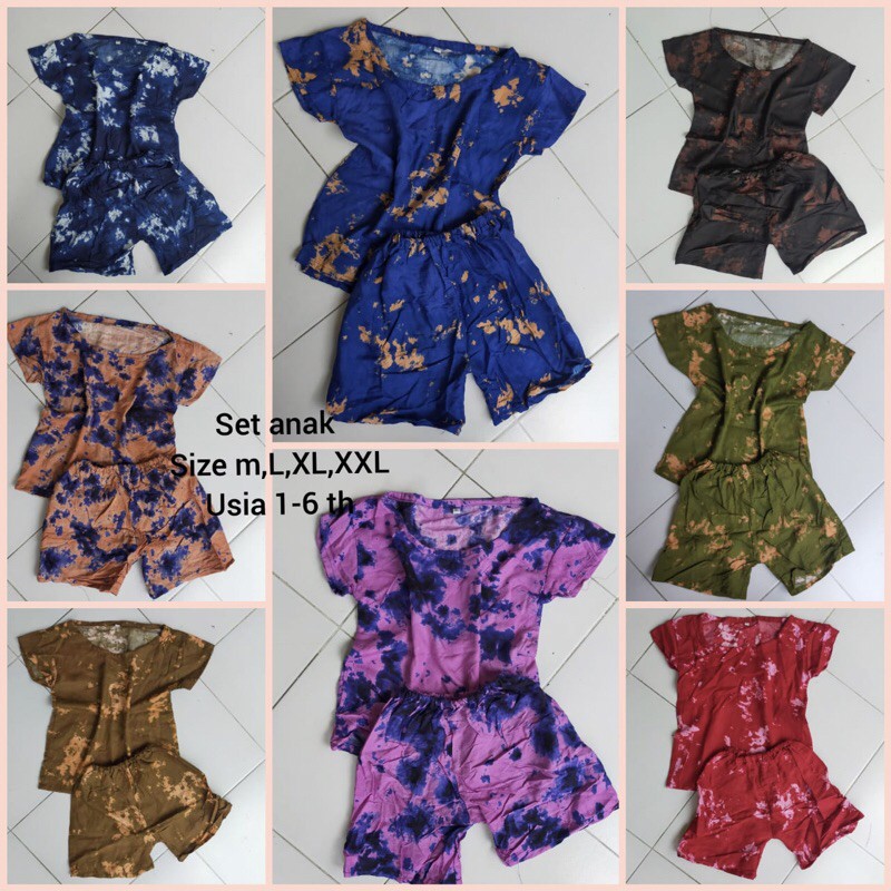 TIE DYE ONE SET ANAK / SETELAN TIE DYE ANAK