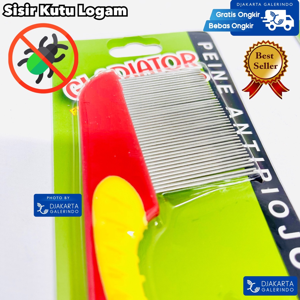 Sisir Kutu Logam / Serit Logam Kutu /sisir Ketombe Gagang Panjang