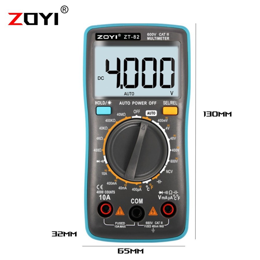 Zoyi ZT-82 Multitester Multimeter Avometer Capasitor Mikrofarad NCV