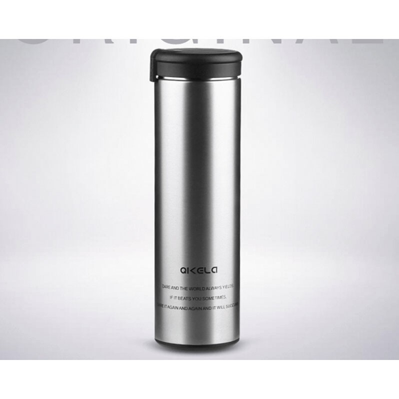 Botol Minum Thermos Stainless Steel 450ml QKELLA Black
