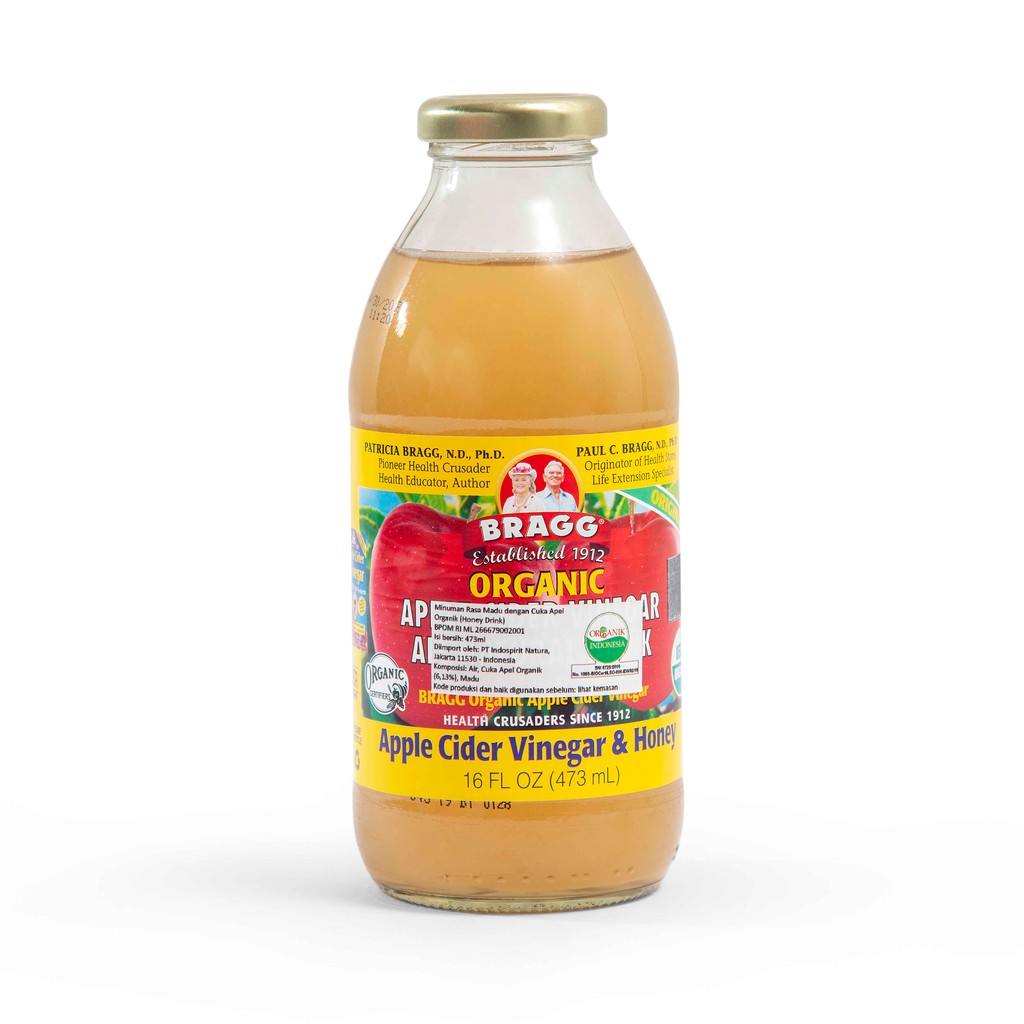 Bragg Organic Apple Cider Vinegar Honey Drink 473 Ml Shopee Indonesia