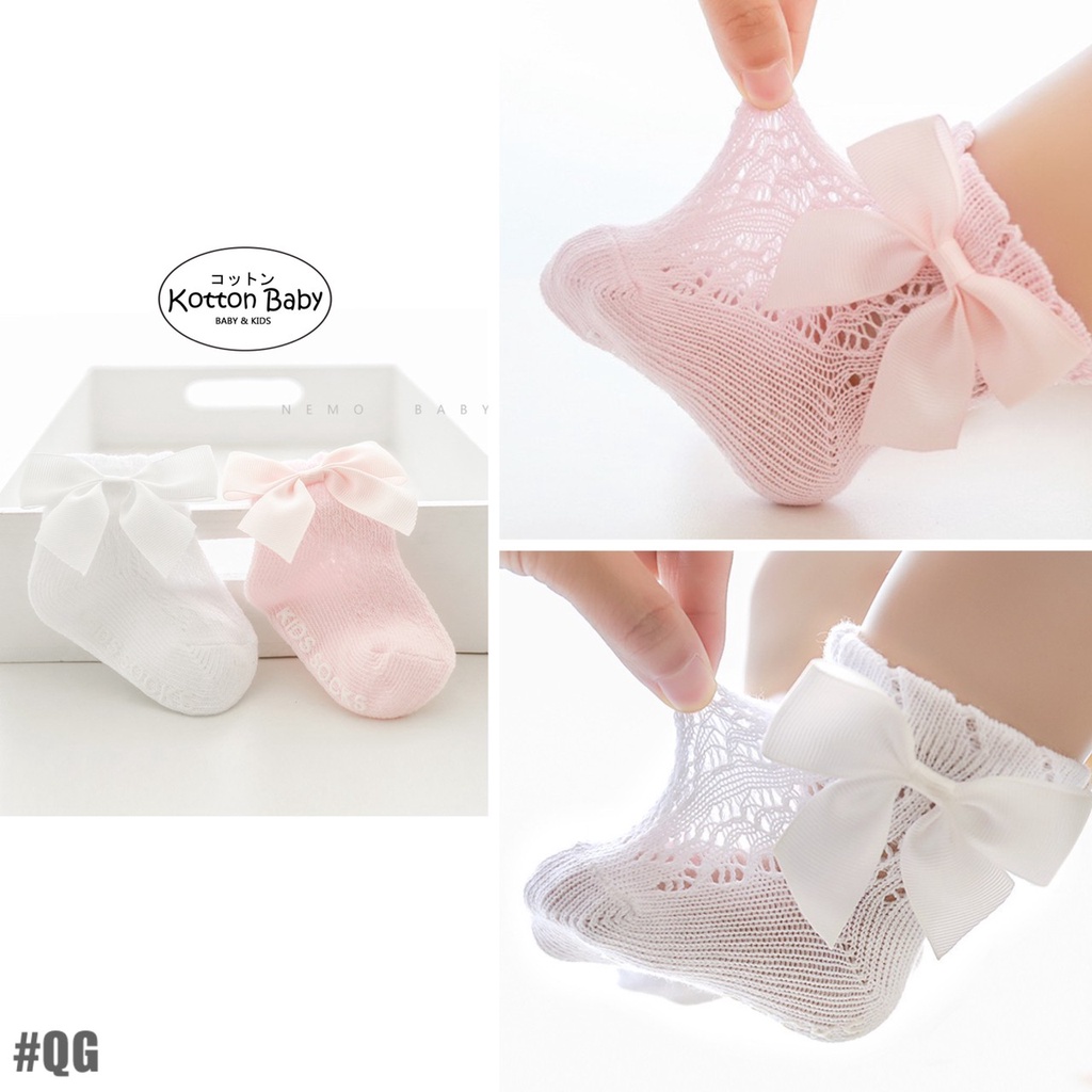 0-1 thn | KAOS KAKI RIBBON BAYI ANAK IMPOR NEWBORN SOCKS PEREMPUAN catalog QN QG