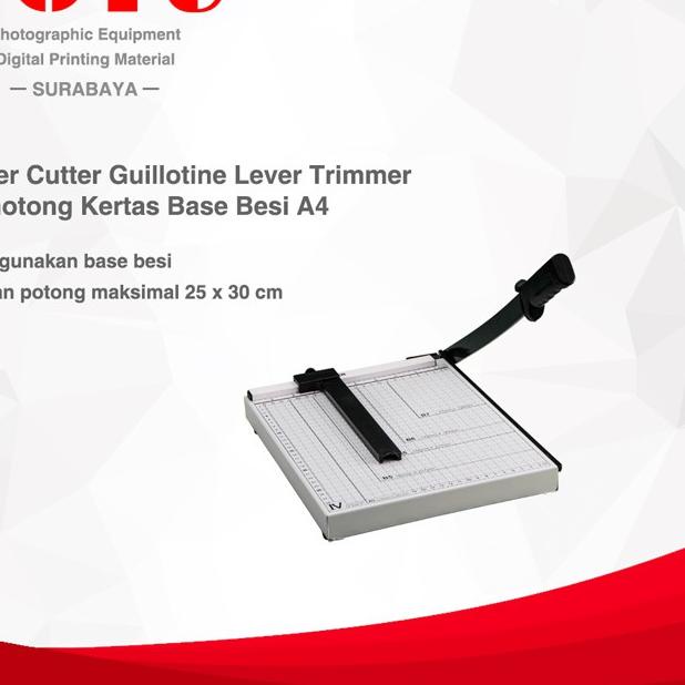 

Terlaris Paper Cutter Guillotine Lever Trimmer Pemotong Kertas Base Besi A4