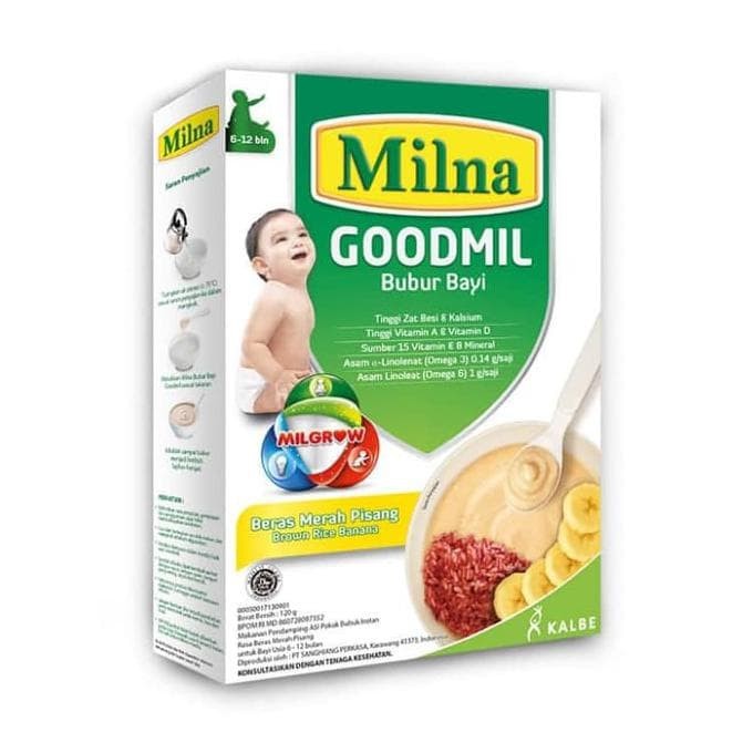 MILNA GOODMIL BERAS MERAH PISANG 6+ 120GR/BUBUR BAYI