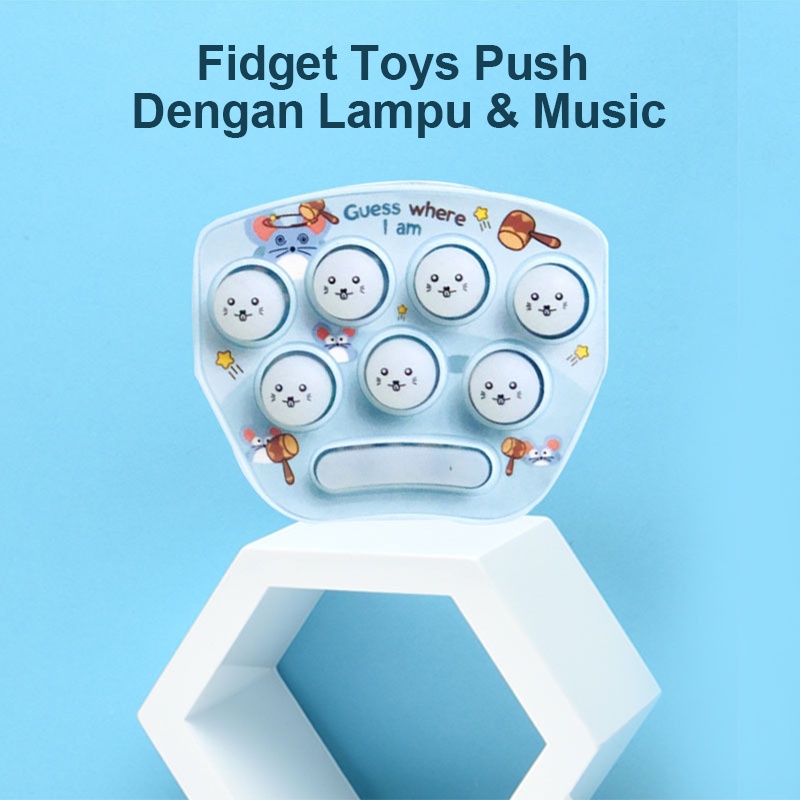 Fidget Toys Push Hamster Game Mainan Shiatsu Dengan Lampu &amp; Music