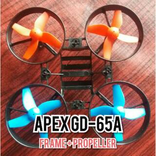 Frame mini drone APEX GD-65A + propeller merah biru