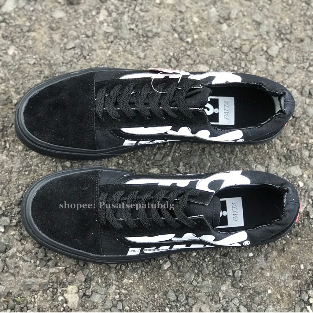 SEPATU VANS OLDSKOOL PATTA FULL BLACK DT LIMITED EDITION