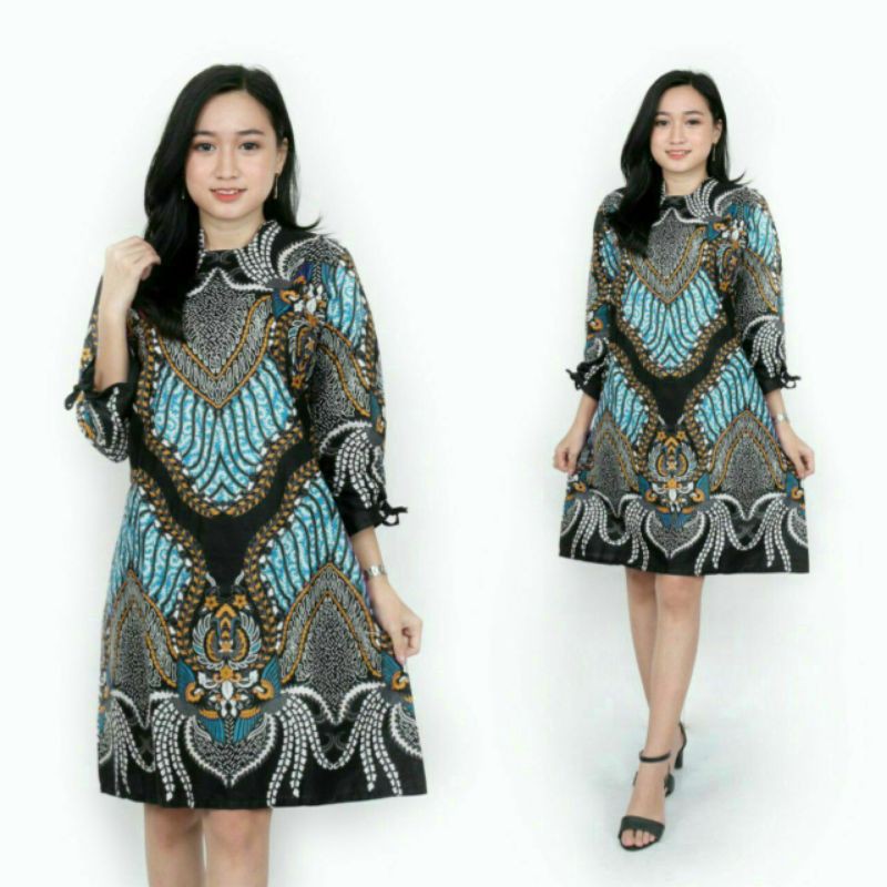 NEW DRESS BATIK WANITA MOTIF BATIK BFJ88Kdrt 001