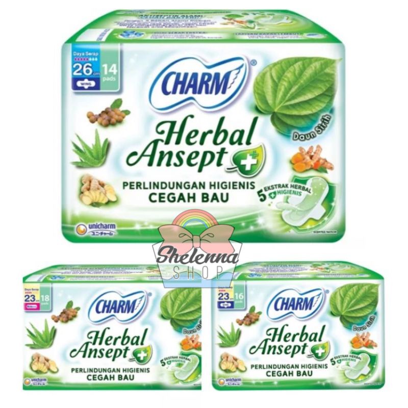 Charm Herbal Ansept Wing Pembalut Herbal