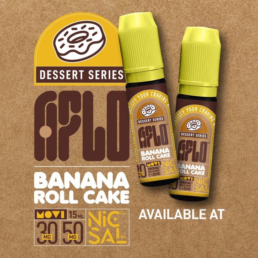 Aflo Banana Roll Cake Salt Nic 15ML by MOVI Authentic Oiginal