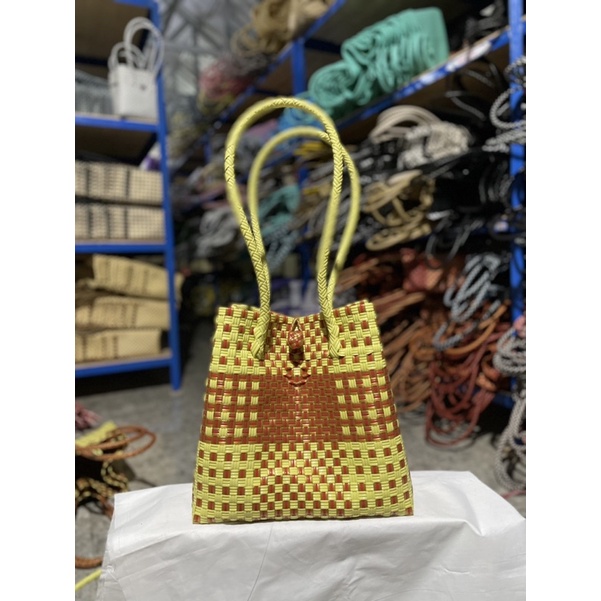 Long Handle Jali Bag Lemon Gold