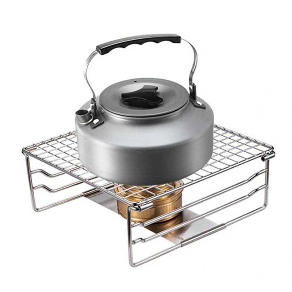 Lanfy Panggangan Barbekyu Mini Stainless Steel Camp Memasak Ikan Steak Daging Sayur Perlengkapan Memasak Rak Barbekyu Memanggang Keranjang