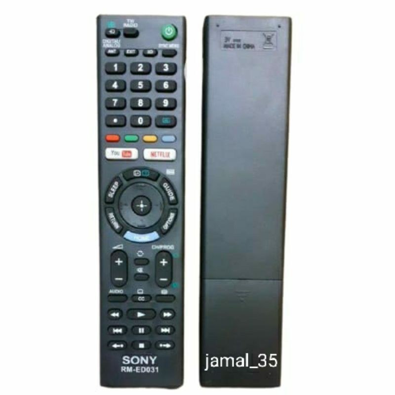 REMOTE REMOT TV SONY SMART TV/SONY BRAVIA /LED/LCD/3D YOUTUBE NETFLIX RM-ED031