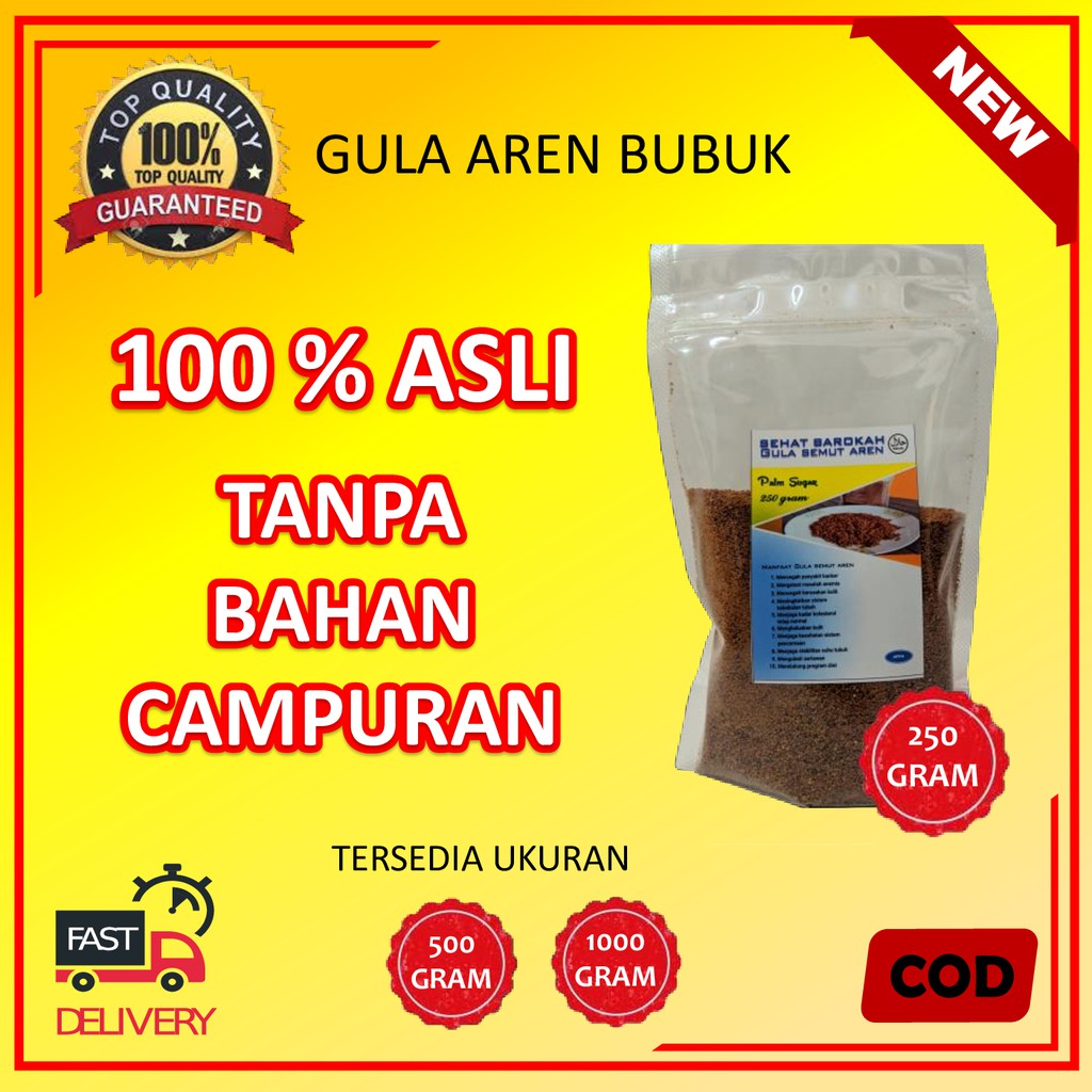 

Gula Aren Bubuk Organik Gula Semut Asli Palm Sugar Brown Sugar Kualitas Premium Murah 250 Gram Murni