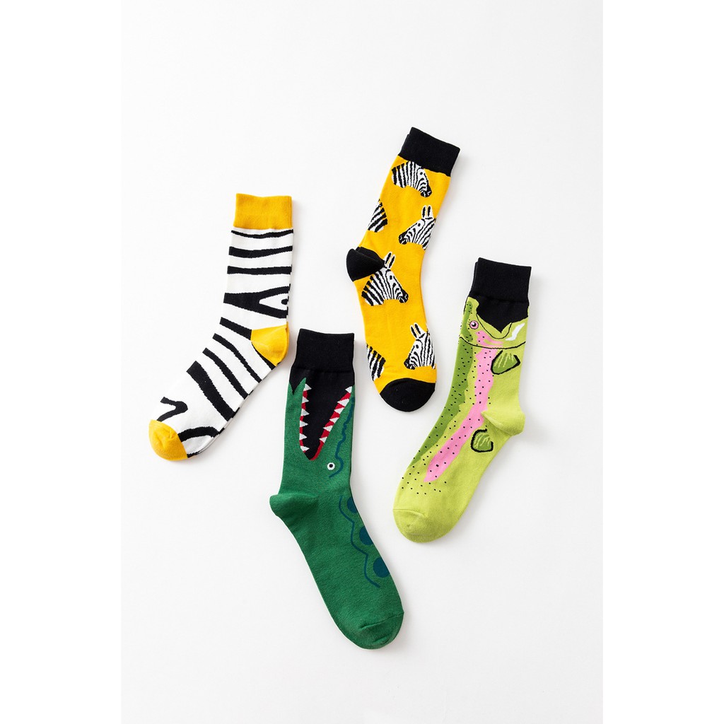 KK-52 kaos kaki wanita cotton tebal lucu korea motif hewan zoo socks import jepang