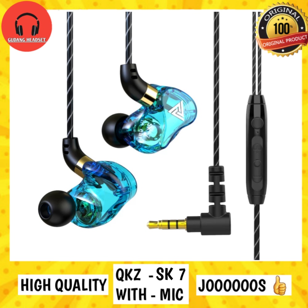 QKZ SK7 Headset Earphone Gaming Bass Original Murah microphone