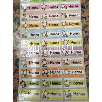 

Stiker Label Nama Name Sticker Waterproof anti air Sanrio Pochacco Dog Rabbit pocha